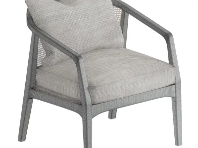 Audra Rattan Back Chair 3D model