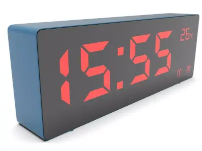 CLOCK BLUE RED Low-poly 3D model