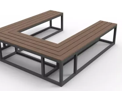 BENCH 03 Low-poly 3D model
