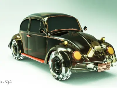 Volkswagen Beetle Low-poly 3D Model Low-poly 3D model