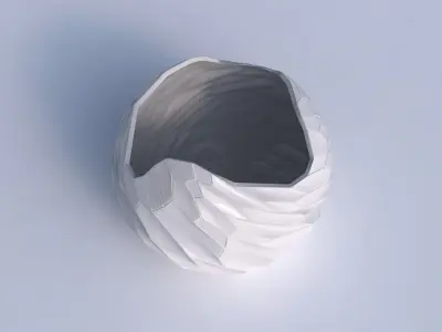 Bowl Spheric wavy with fine twisted organic cells 3D print model