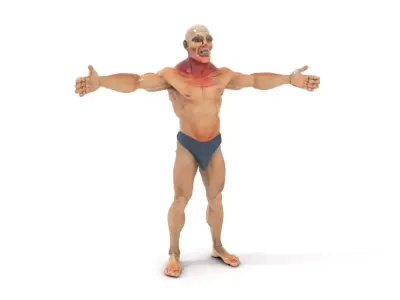 Muscular Zombie Character Model Pack Low-poly 3D model