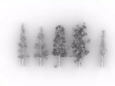 4 simple trees Free 3D model