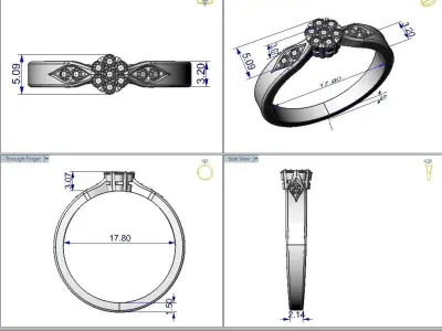 Women solitaire ring 3D print model buy