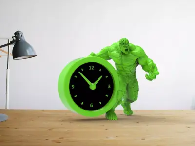 Hulk desk clock 3D print model