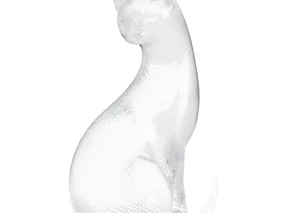 Cat Sculpture Low-poly 3D model