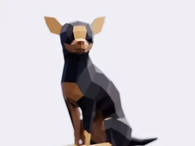 Chihuahua Dog Low-poly 3D model