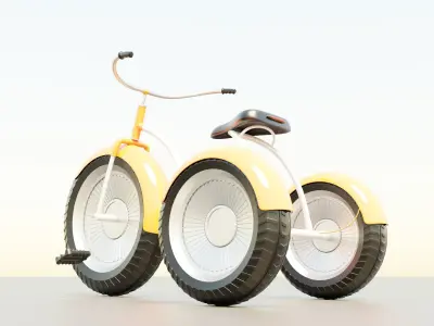 Children tricycle toy 3D model 3D model