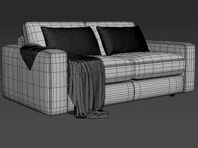 Kipton Wide Arm Nubuck Leather Sofa 211 By Arhaus 3D model