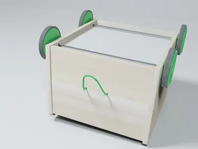 Toy storage with wheels 3D model