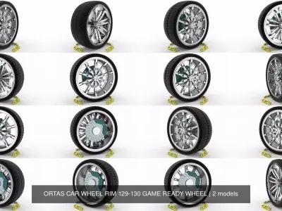 ORTAS CAR WHEEL RIM 129-130 GAME READY WHEEL 3D Model Pack