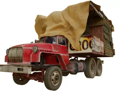 Shanty truck motorhome Low-poly 3D model
