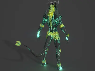 Fantasy Character Forest keeper full textured pre rigged Low-poly 3D model