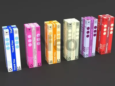 Tall Cardboard Boxes - Cardboard Packages 3D Model Low-poly 3D model