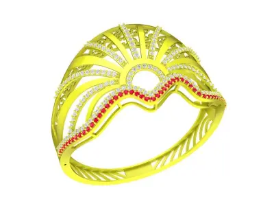 A6436 Luxury Art Diamond Women Bangle Bracelets 3D print model