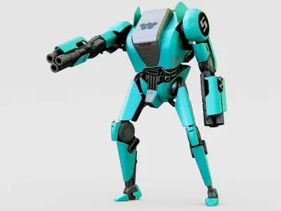 BATTLE DROID DF100 Rigged for Unreal Engine - Unity - MIXAMO 3D model