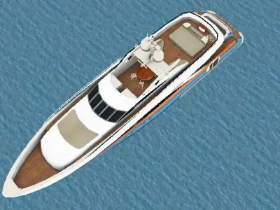 Heesen Aurelia Yatch low-poly 3d model Low-poly 3D model