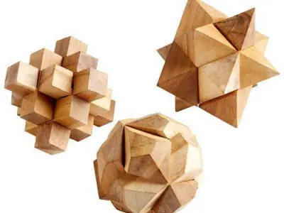 Brown Gemma Puzzle Sculpture 3D model