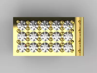 Diamond Box Clasp Two-Tone Gold Model gl0017 3D print model