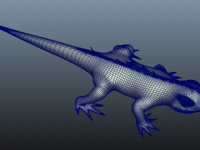 Lizard 3D Model with spikes Low-poly 3D model