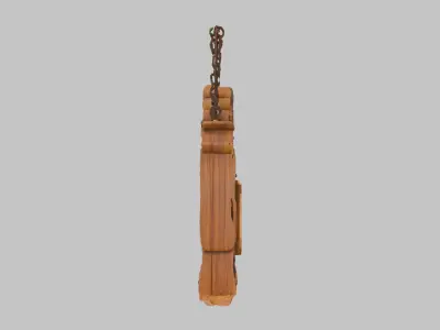 Ornate Wooden Open Sign 3D Model Low-poly 3D model
