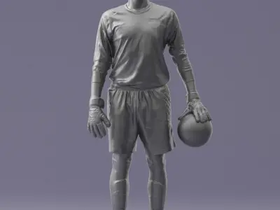 000318 Soccer Goalkeeper with Ball 1114 3D model