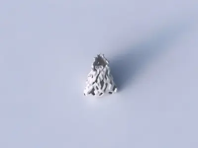 Vase grounded triangle with smooth cuts and bulges  3D print model