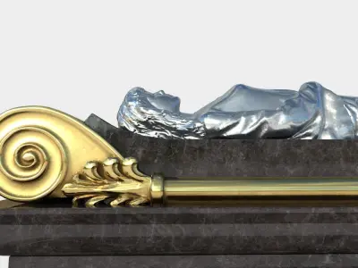 Queen Tomb with silver statue Low-poly 3D model