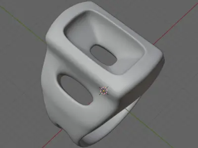 Jewelry3dfile45 silver ring with square shape 3D print model