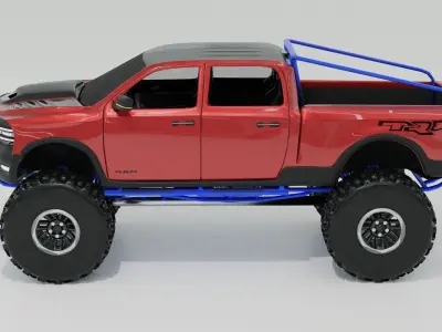 Dodge Ram Monster Truck Low-poly 3D model