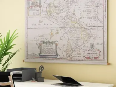 LAmerique Hanging Linen Tapestry Free 3D model