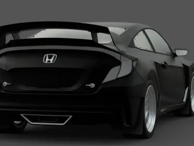 2017 Honda Civic 3D Model  Detailed Game Ready Sedan Low-poly 3D model