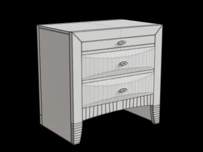 2 Drawer Nightstand Side Table 3D model