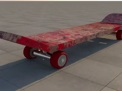 Skateboard with paint 3D model