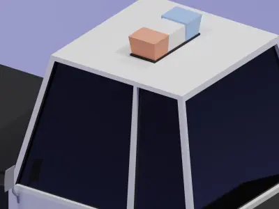 Police car Low-poly 3D model