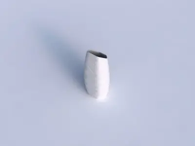 Vase twisted bent hexagon with distorted horizontal dents 3D print model