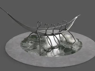 PBR Modern Monument and Memorial A Low-poly 3D model