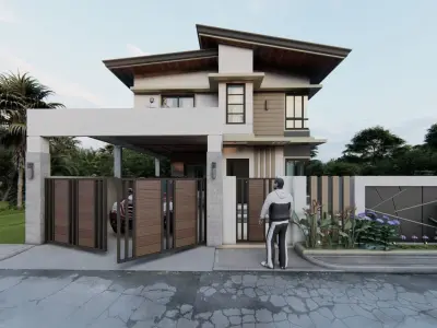 Modern Bungalow House 3D model