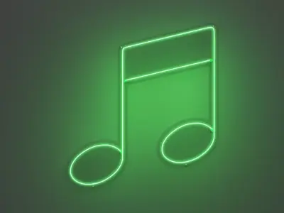 Music Note 3 - Neon Sign 3D model