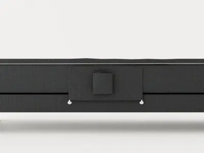 Royal Adjustable Continental Bed 90x200 Black Low-poly 3D model