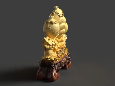 Chinese dragon ship  Low-poly 3D model