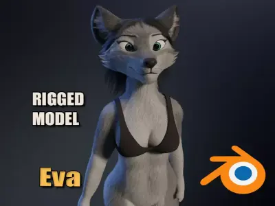 Eva Anthro wolf 3D model