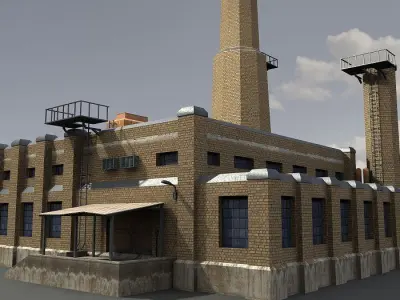 Industrial Buildings 2 Low-poly 3D model