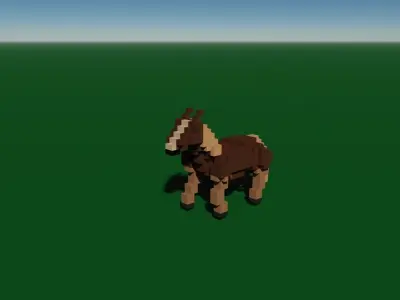 Voxel Horse Low-poly 3D model