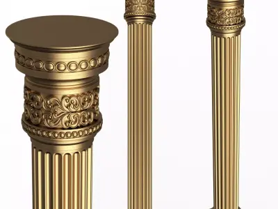 Column Capital 0803 Low-poly 3D model