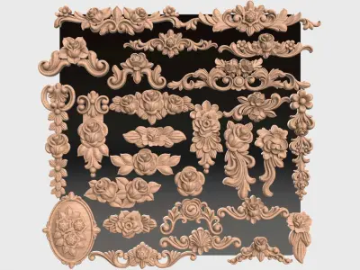 Carved decor for cnc 40 3D model