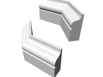 Moulding pair of corner seats 3D model