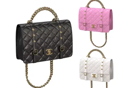 Vintage Flap Bag Aged Calfskin 3D Model Pack