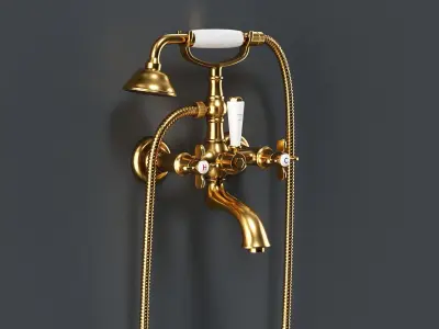 Vintage Bathtub Faucet 3D model