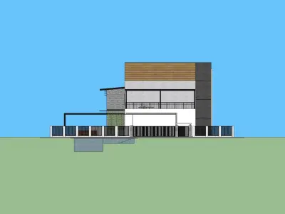 Modern Resthouse or Mansion or Guest House Low-poly 3D model